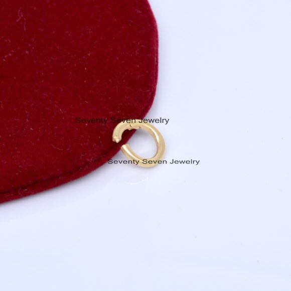 18k Gold Round Charms Holder, 18k Charms Pendant, 18k Gold Link Lock - Image 4