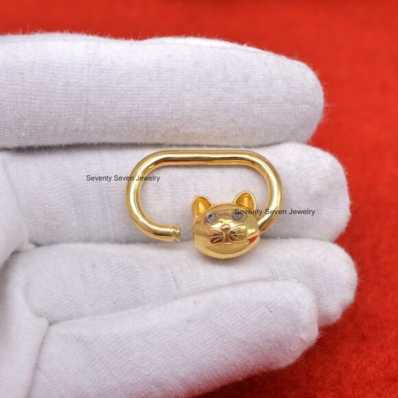 Carabiner Lock With CAT, Silver Diamond Carabiner Lock - Image 4