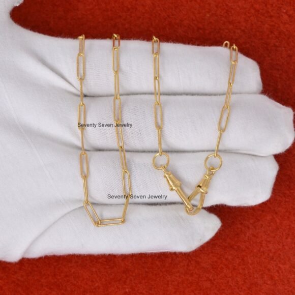 925 Silver Swivel Link Chain Necklace, Connector Chain Necklace - Image 5