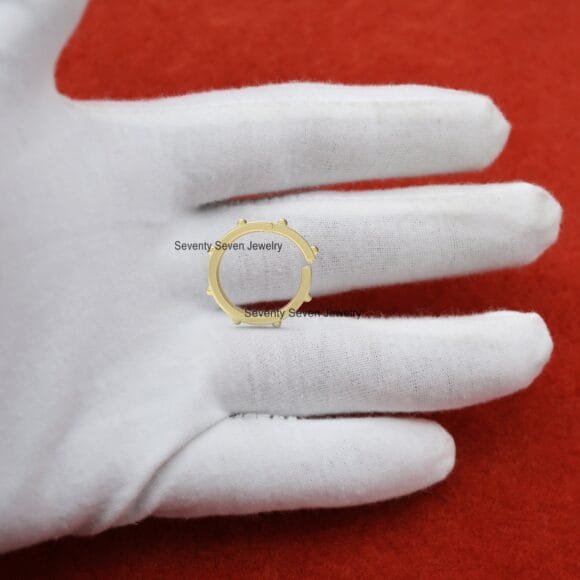 18K Solid Gold Ball Charm Holder, 18k Gold Enhancer - Image 4