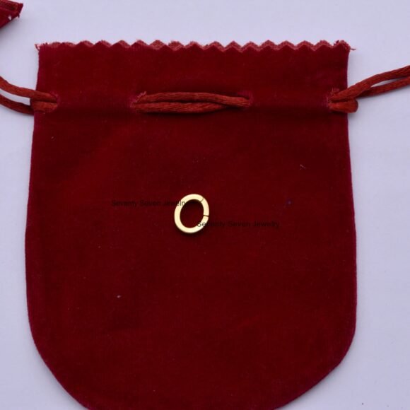 9K Gold Charm Holder Paperclip Chain Necklace, Gold Link Lock - Image 7