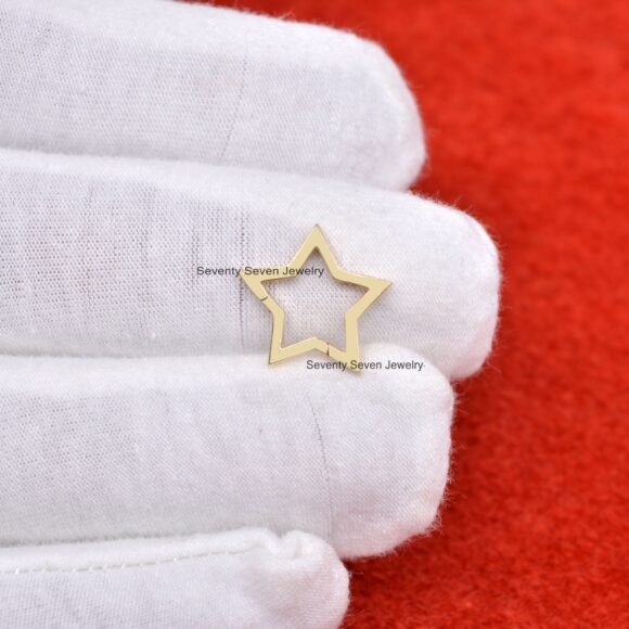 9k Gold Elongated Star Charms Holder, Star Gold Enhancer - Image 7
