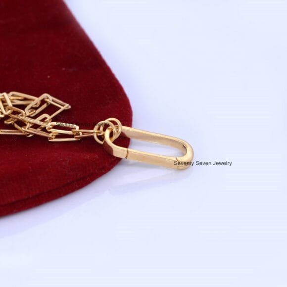 14K Solid Gold Charms Holder, Gold Enhancer Lock, Gold Charm Holder - Image 2