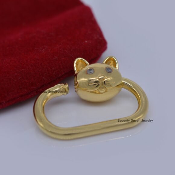 Carabiner Lock With CAT, Silver Diamond Carabiner Lock - Image 8