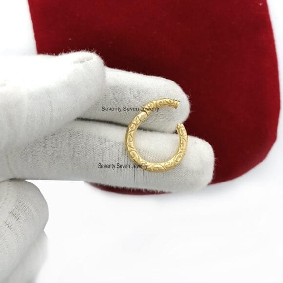 14k Gold Circle Enhancer Charm Holder, Circle Charm Holder - Image 6