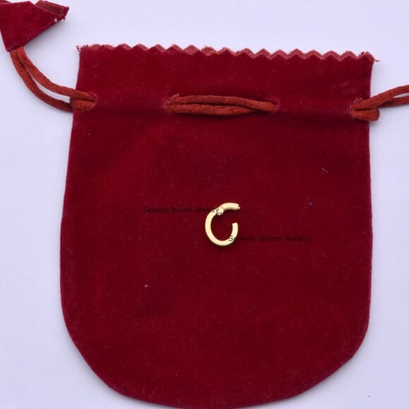 9K Gold Charm Holder Paperclip Chain Necklace, Gold Link Lock - Image 6