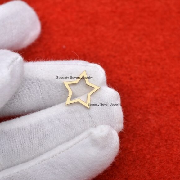 9k Gold Elongated Star Charms Holder, Star Gold Enhancer - Image 6