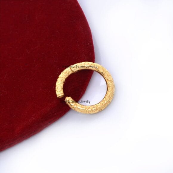 14k Gold Circle Enhancer Charm Holder, Circle Charm Holder - Image 5
