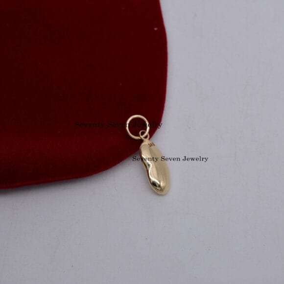 14K Gold Kidney Bean Charms, Minimalist Beans, Charm Bean - Image 9
