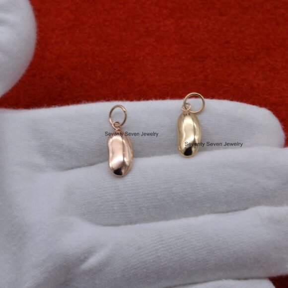 Kidney Beans Pendant, 9k Solid Gold Pendant, Pendant for Necklace - Image 7
