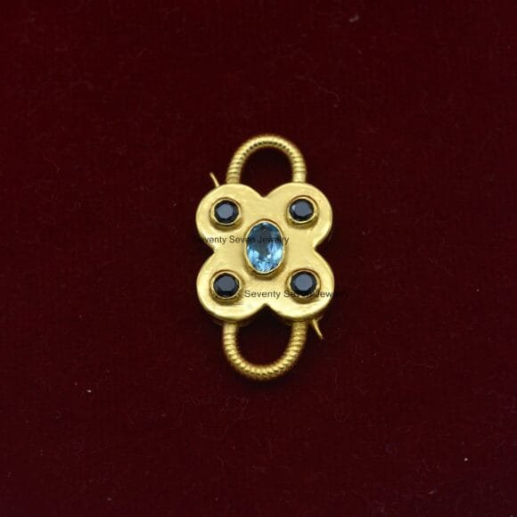 Gold Gemstone Floral Padlock, Solid Gold Floral Padlock - Image 8