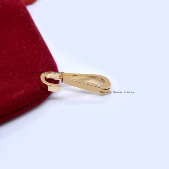 14K Solid Gold Charms Holder, Gold Enhancer Lock, Gold Charm Holder - Image 4