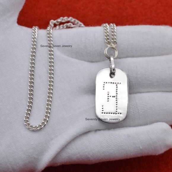 925 Silver Diamond Dog Tag Pendant Necklace, Enamel Pendant Jewelry - Image 5