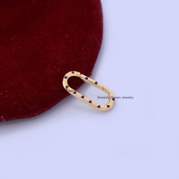 9K Gold Enhancer Charm Holder, Solid Gold Turquoise Enhancer Charm - Image 7
