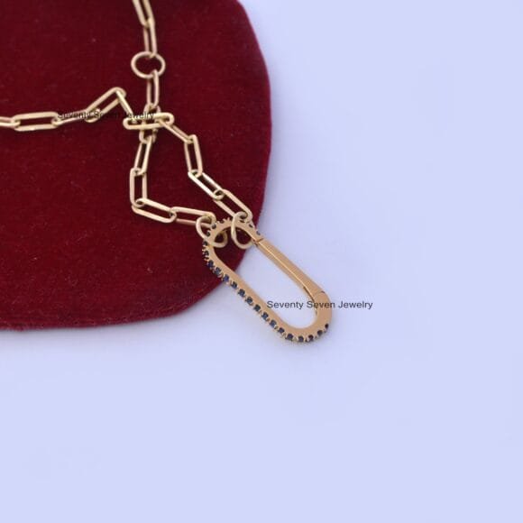 Wholesale 9K Gold Turquoise Enhancer Link, 9K Gold Oval Charms Holder - Image 7