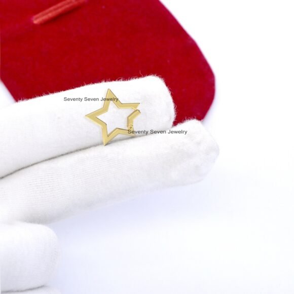 9k Gold Elongated Star Charms Holder, Star Gold Enhancer - Image 5