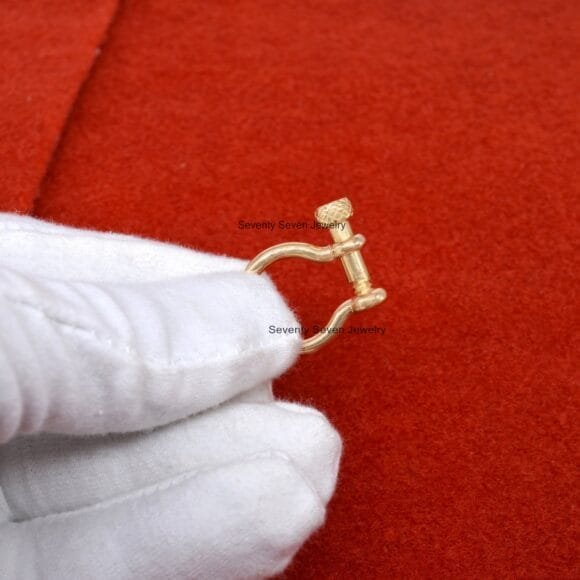 14K Gold Shackle Lock, Gold Shackle Connector Lock, Anchor Shackle Lock - Image 5
