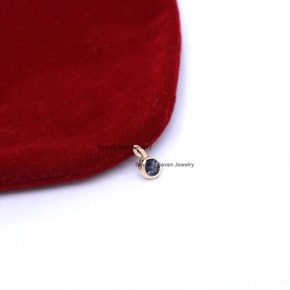 Tiny Drop 14K Gold Pendant, Gold Gemstone Tiny Drop Charms - Image 6