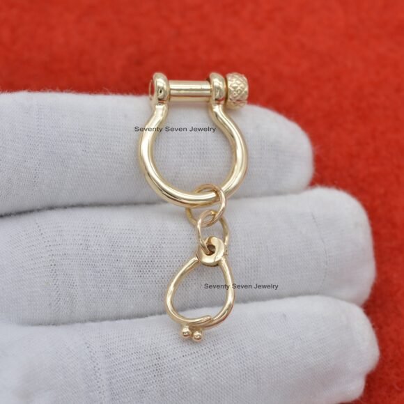 Silver Horse Snaffle Bit Clasp Lock Pendant, Silver Clasp Lock