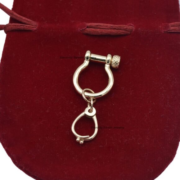 Silver Horse Snaffle Bit Clasp Lock Pendant, Silver Clasp Lock - Image 3