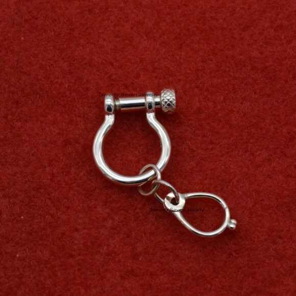 Silver Horse Snaffle Bit Clasp Lock Pendant, Silver Clasp Lock - Image 2
