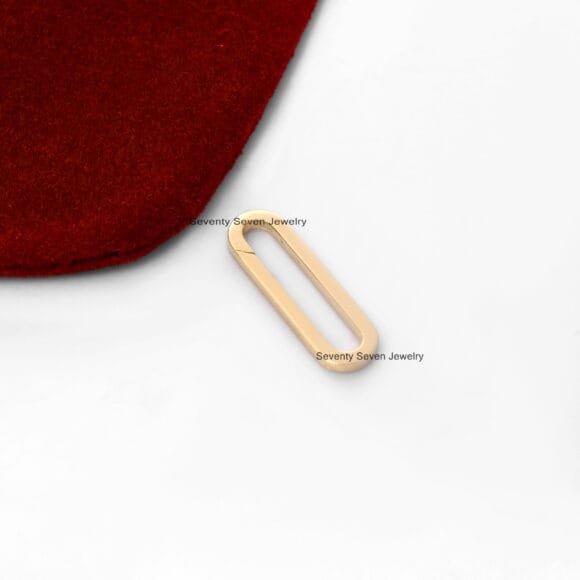 14K Gold Elongated Oval Enhancer, 14K Gold Enhancer Charm Holder - Image 7