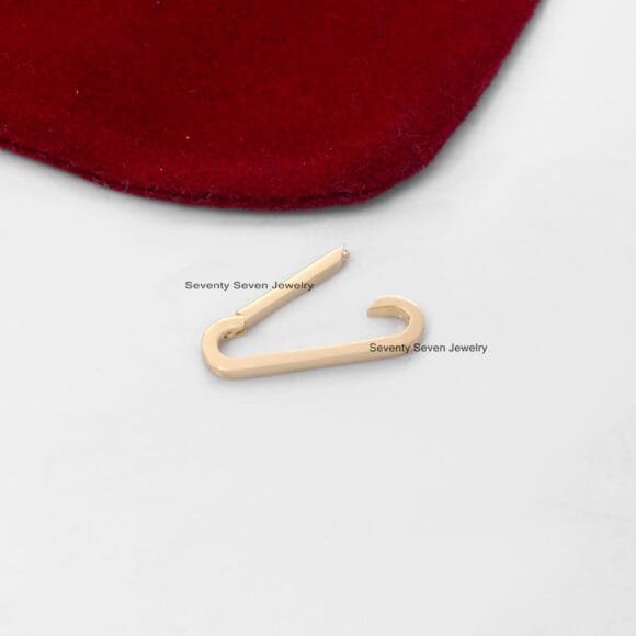 14K Gold Elongated Oval Enhancer, 14K Gold Enhancer Charm Holder - Image 6