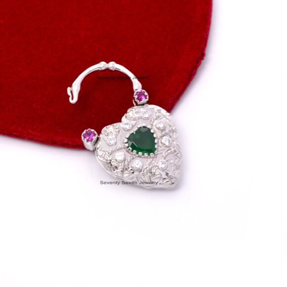 925 Silver Gemstone Heart Padlock, Gemstone Padlock - Image 9