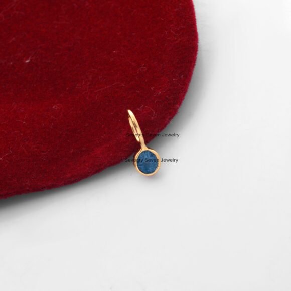 Tiny Drop 14K Gold Pendant, Gold Gemstone Tiny Drop Charms - Image 9