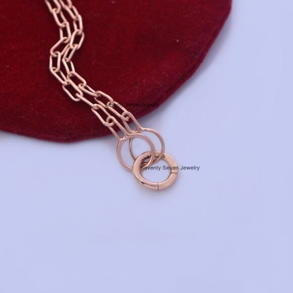 14K Gold Endless Clicker, Gold Charms holder, Gold Septum Clicker. - Image 7