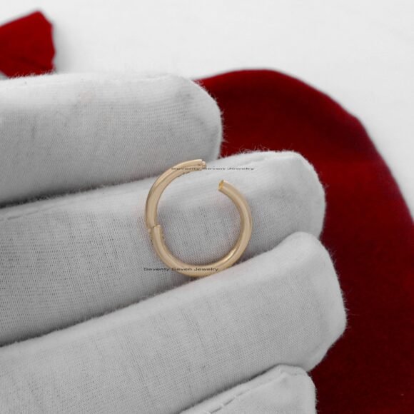 14K Gold Endless Clicker, Gold Charms holder, Gold Septum Clicker. - Image 3