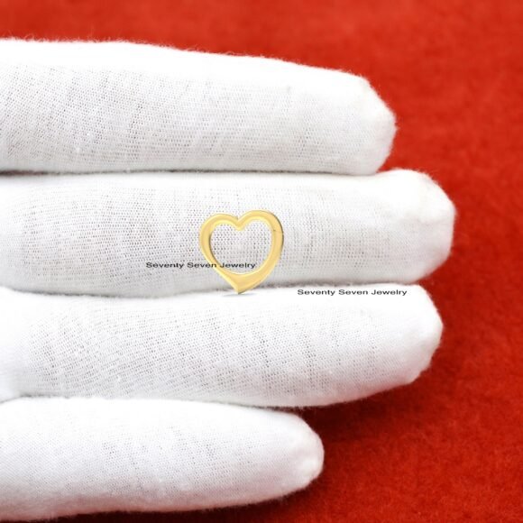 9K Gold Heart Enhancer, Plain Heart Charm, Heart Link Lock, Heart Charm Holder - Image 8