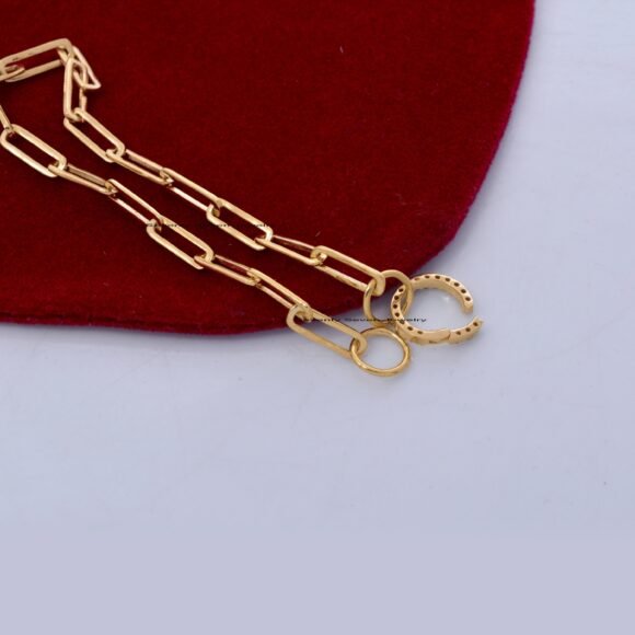 14k Gold Diamond Charm Enhancer, Yellow Gold Enhancer - Image 7