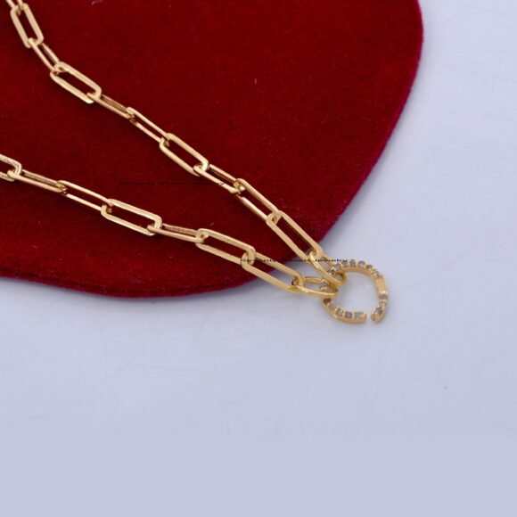 14k Gold Diamond Charm Enhancer, Yellow Gold Enhancer - Image 4