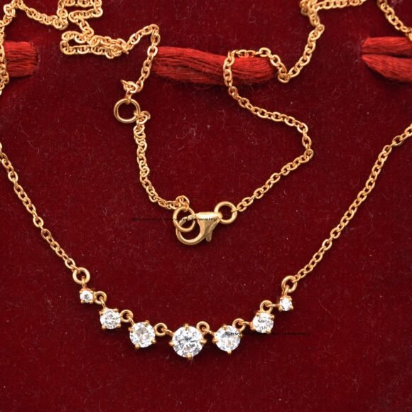 Moissanite Layering Necklace, Paperclip Chain Necklace - Image 5