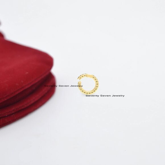 14K Gold Round Enhancer Charms Holder, 10 MM Gold Charm Enhancer - Image 6