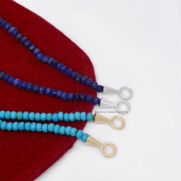 18k Gold Enhancer Beads Chain, Gold Garnet Beads Necklace - Image 7