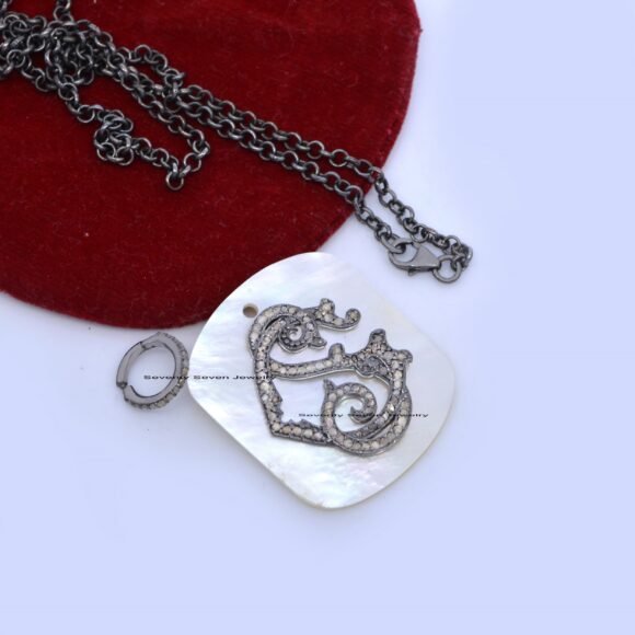 925 Silver Dog Tag Letter Monogram Pendant, Unique 2 Letter Monogram - Image 4