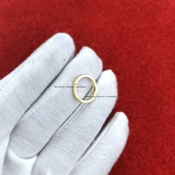 9K Gold Round Enhancer, Gold Circle Enhancer, Solid Gold Charms Holder - Image 9