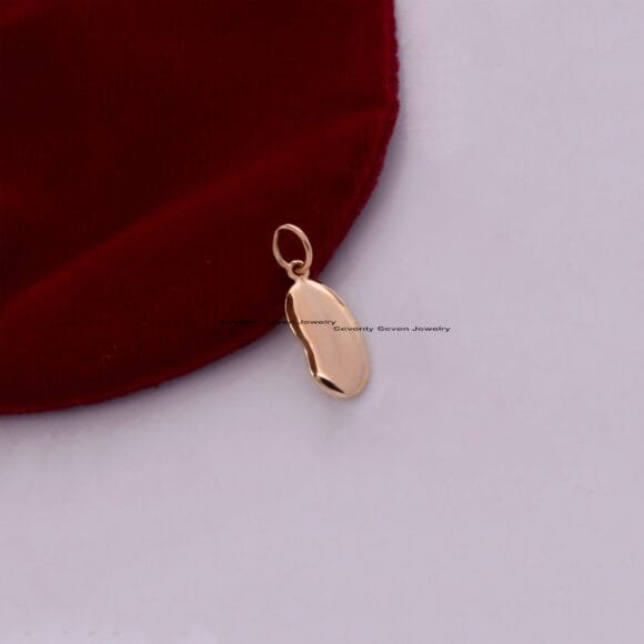 14K Gold Kidney Bean Charms, Minimalist Beans, Charm Bean - Image 5