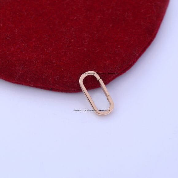18K Gold Enhancer Link, Charm Holder 18k Gold, Elongated Oval - Image 4