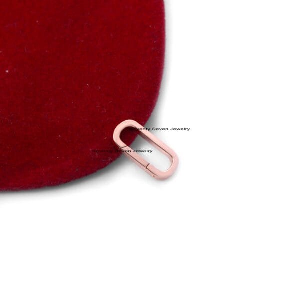 18K Gold Enhancer Link, Charm Holder 18k Gold, Elongated Oval - Image 5