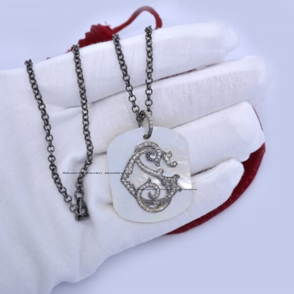 925 Silver Dog Tag Letter Monogram Pendant, Unique 2 Letter Monogram - Image 9