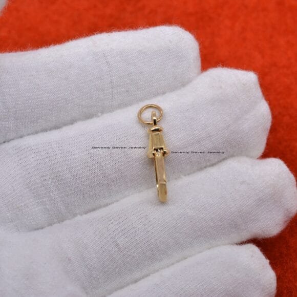 14k Solid Gold Swivel Push Lock, 14k Gold Swivel Jewelry - Image 8