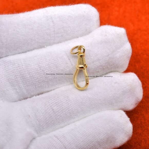 9k Gold Swivel Push lock, Push Lock Pendant Necklace - Image 8