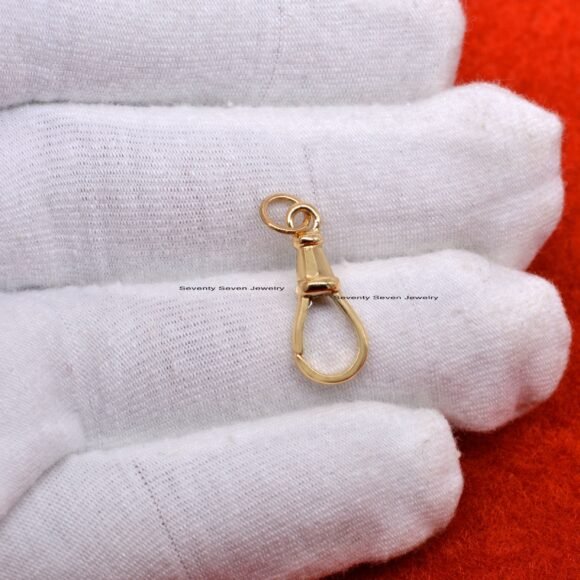 9k Gold Swivel Push lock, Push Lock Pendant Necklace - Image 6