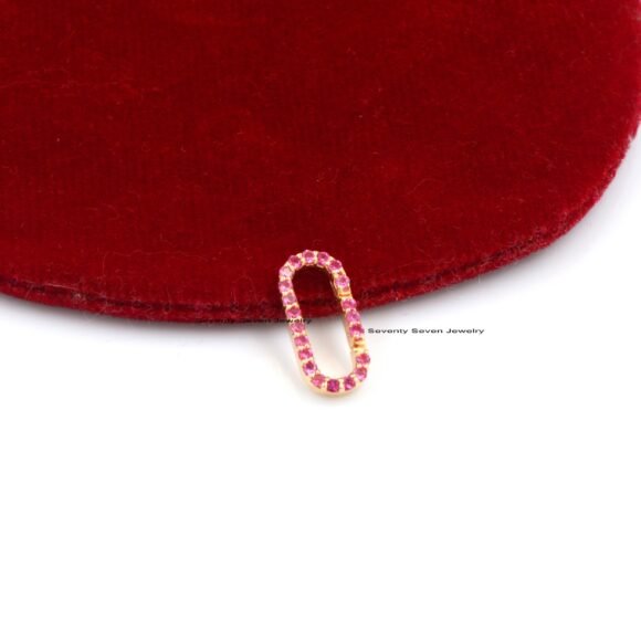 Solid 9K Gold Turquoise Oval Enhancer,  SI GH Lab Diamond Oval Charm - Image 9