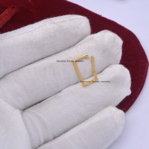 Solid Enhancer 9K Gold Square Charms Holder, Enhancer Link - Image 5