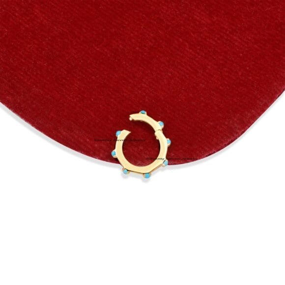 Turquoise Ball Enhancer 14K Gold Charm Holder, 14k Gold Enhancer - Image 5