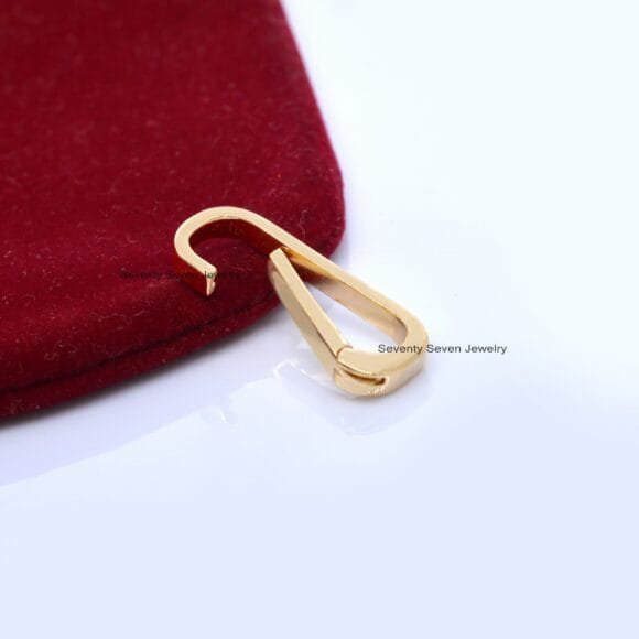 14K Solid Gold Charms Holder, Gold Enhancer Lock, Gold Charm Holder